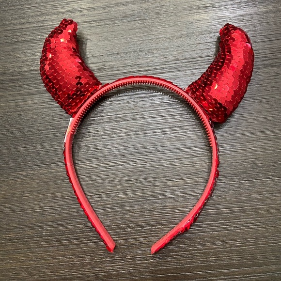Red sequin devil headband - Picture 3 of 4